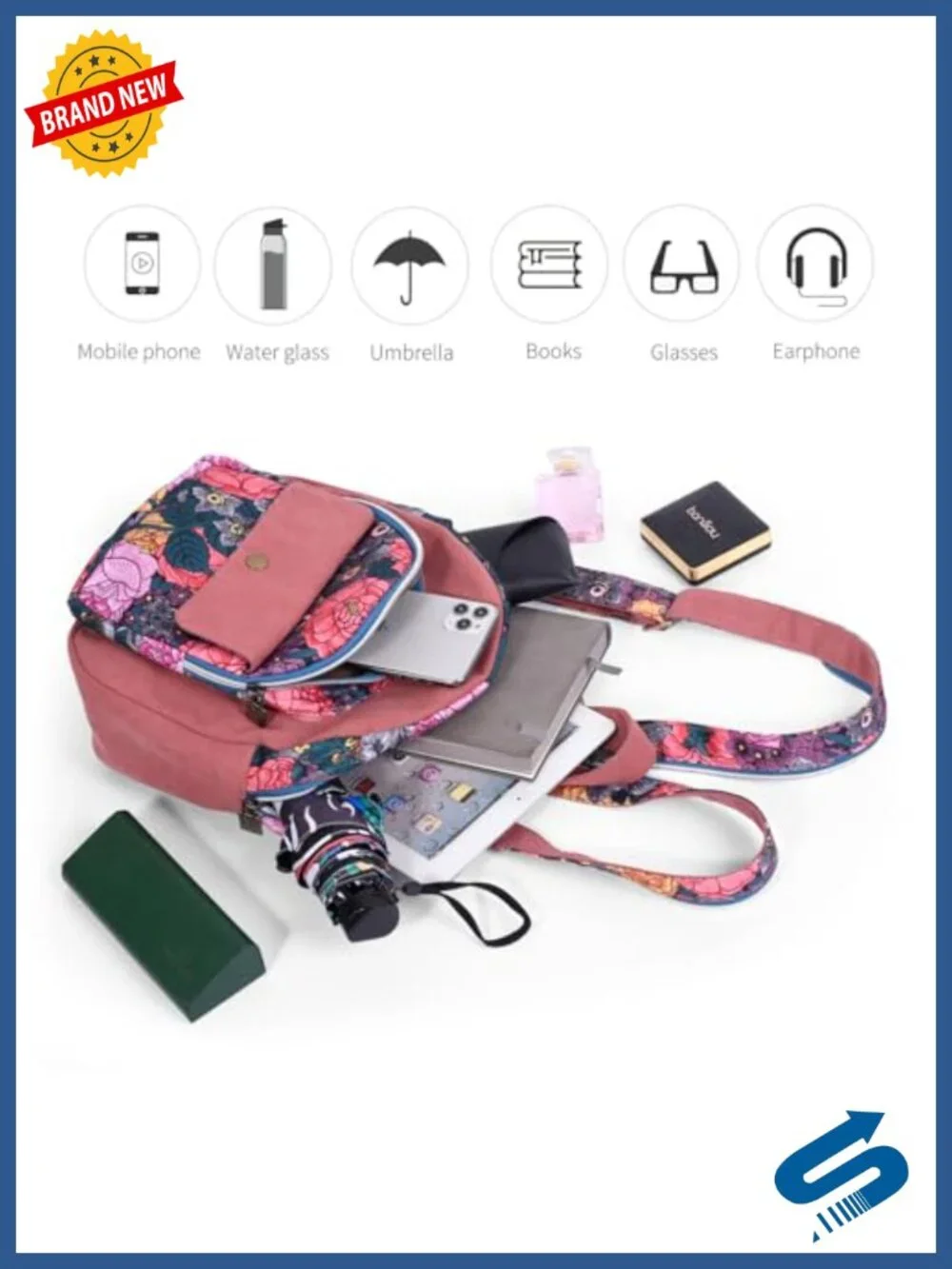 Boho Butterfly Small Sling Backpack Travel Hiking Daypack